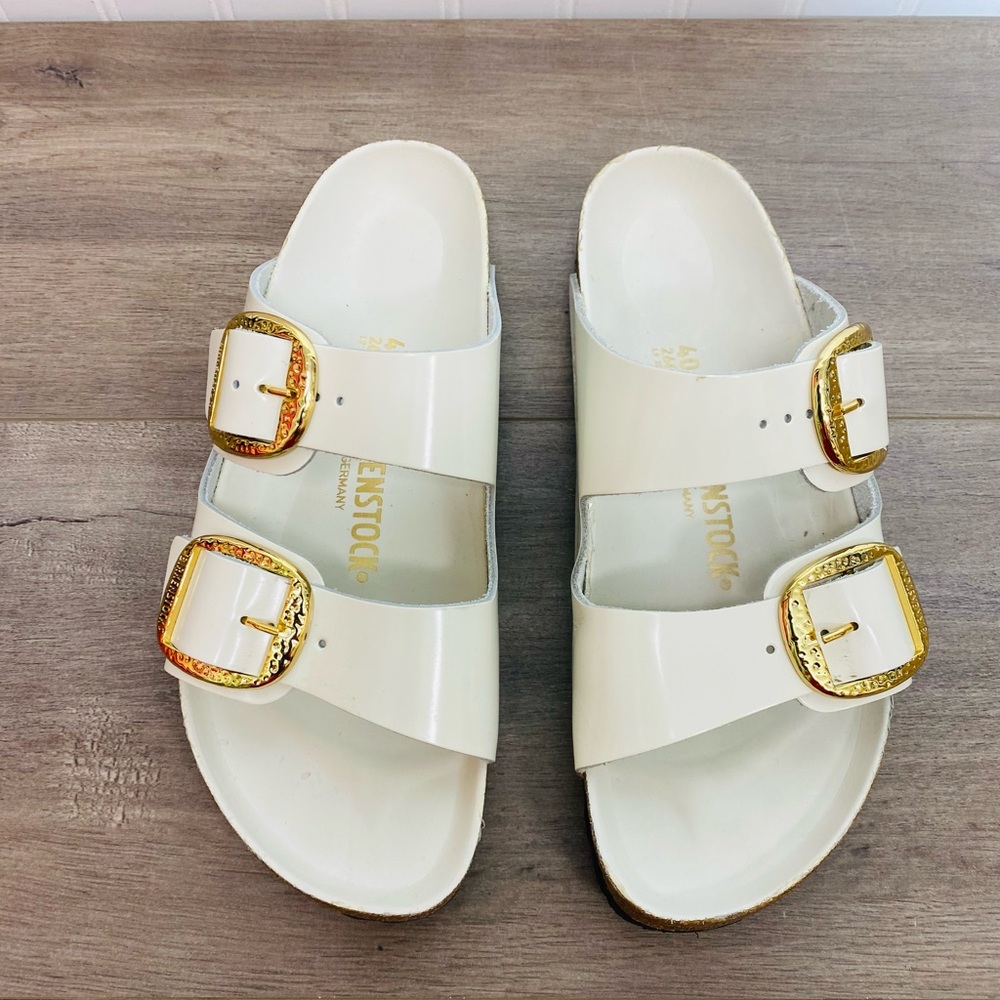 Use women BIRKENSTOCK ARIZONA BIG BUCKLE SLIDE SANDAL HIGH SHINE size 40 - Picture 5 of 13